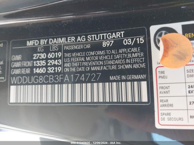 WDDUG8CB3FA174727 Mercedes-Benz S 550
