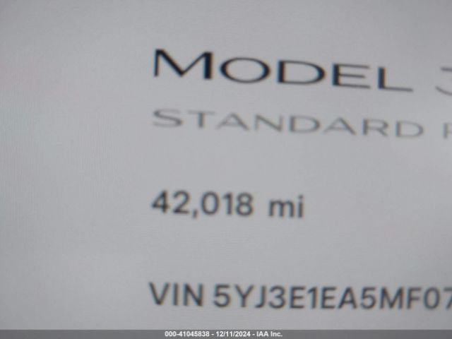 5YJ3E1EA5MF071370 Tesla Model 3 Standard Range Plus Rear-wheel Drive