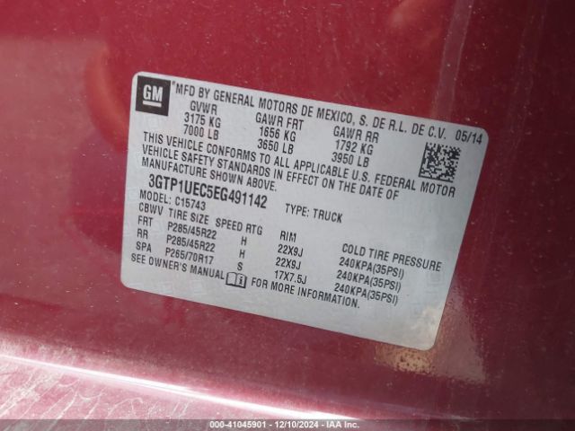 3GTP1UEC5EG491142 GMC Sierra 1500 Sle