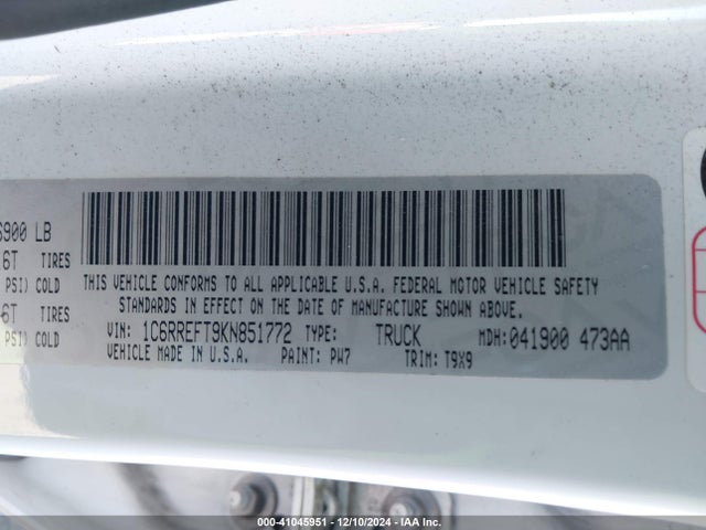 1C6RREFT9KN851772 RAM 1500