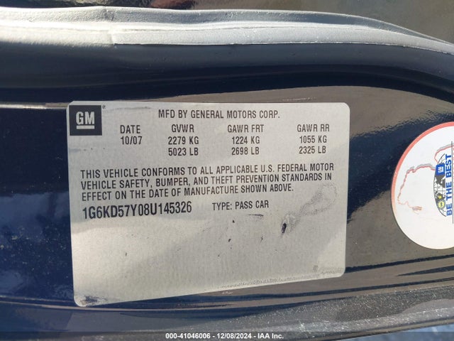 2008 CADILLAC DTS 1G6KD57Y08U145326 Photo 8