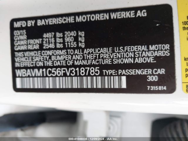 WBAVM1C56FV318785 BMW X1 Sdrive28i