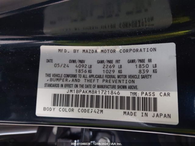 JM1BPAKM8R1721846 Mazda Mazda3 2.5 S Select Sport