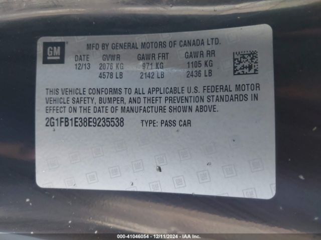 2G1FB1E38E9235538 Chevrolet Camaro 1lt