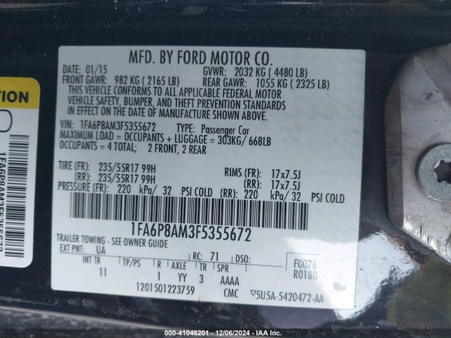 Ford Mustang V6 2015 1FA6P8AM3F5355672 Image 9