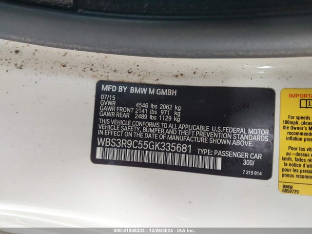 WBS3R9C55GK335681 BMW M4