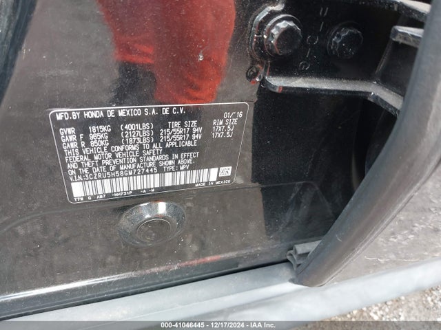 Honda HR-V EX 2016 3CZRU5H58GM727445 Image 9