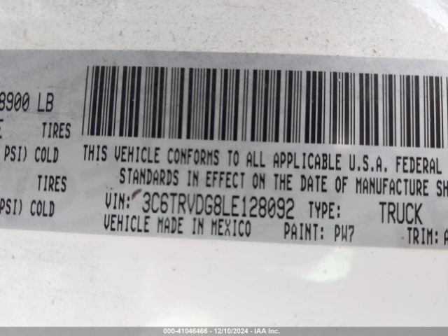 3C6TRVDG8LE128092 RAM Promaster 2500 High Roof 159 Wb