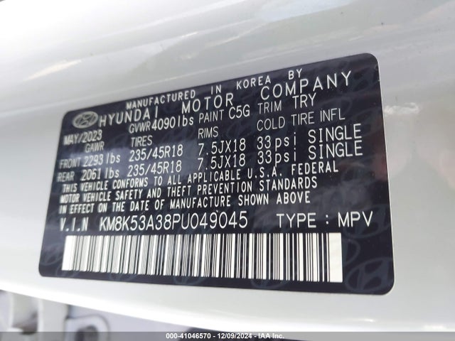 KM8K53A38PU049045 Hyundai Kona Limited