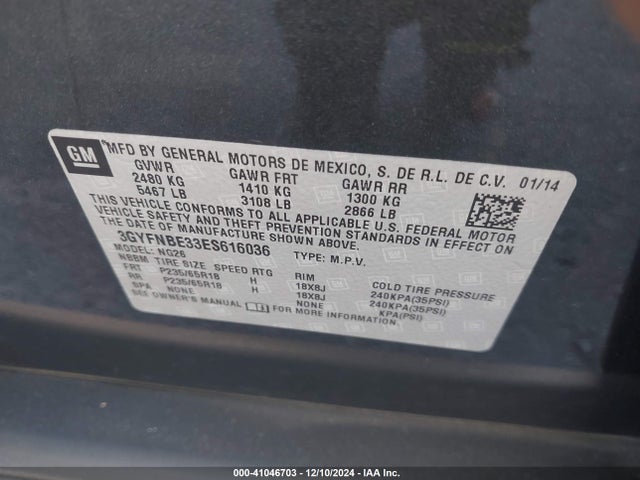 2014 CADILLAC SRX 3GYFNBE33ES616036 Photo 8