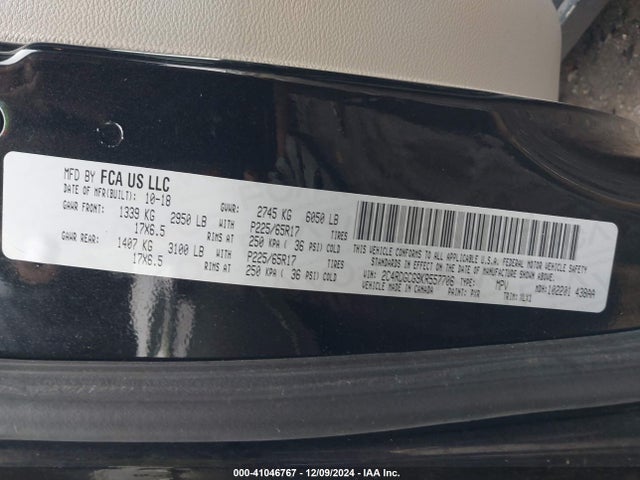 Dodge Grand Caravan Sxt 2019 2C4RDGCG9KR557706 Image 9