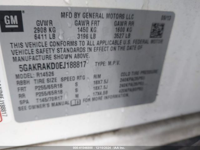 5GAKRAKD0EJ188817 Buick Enclave Convenience