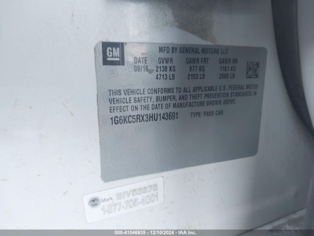 1G6KC5RX3HU143691 Cadillac CT6 LUXURY