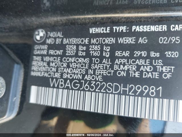 1995 BMW 740 WBAGJ6322SDH29981 Photo 8