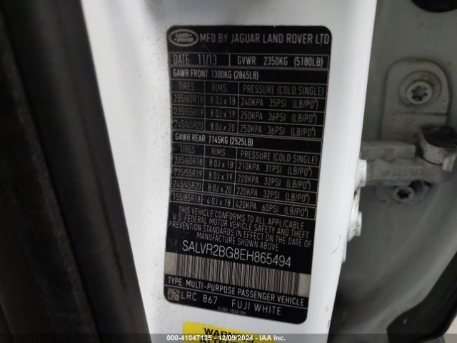 SALVR2BG8EH865494 Land Rover Range Rover Evoque Pure