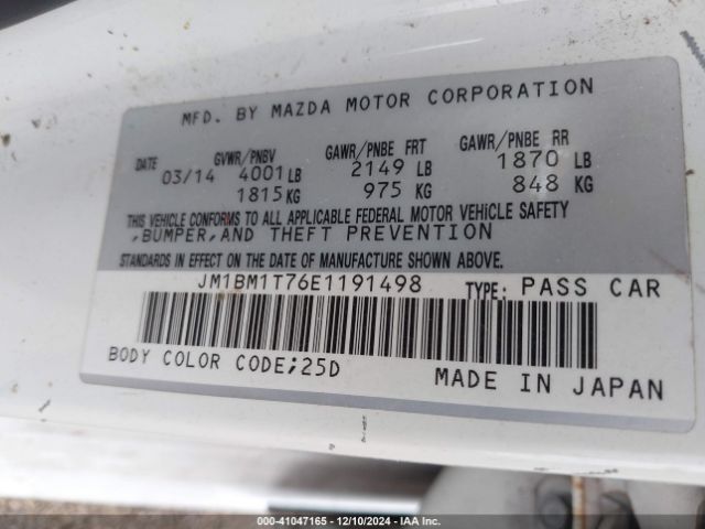 JM1BM1T76E1191498 Mazda Mazda3 I Sv