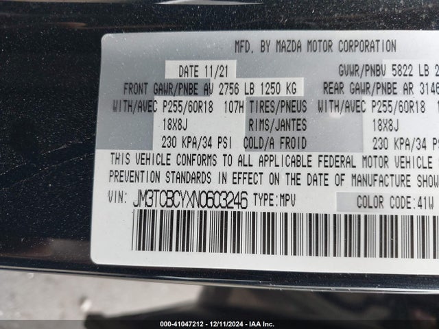 JM3TCBCYXN0603246 Mazda Cx-9 Touring