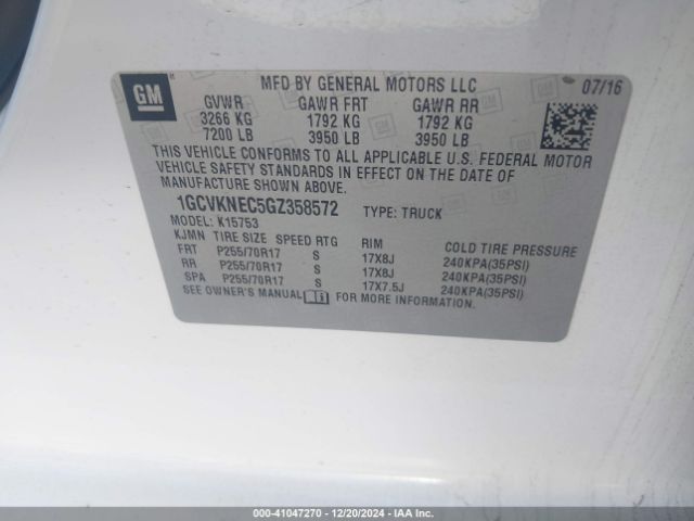 1GCVKNEC5GZ358572 Chevrolet Silverado 1500 Wt