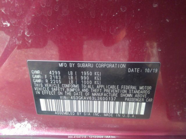 4S3GKAV63L3600137 Subaru Impreza Premium