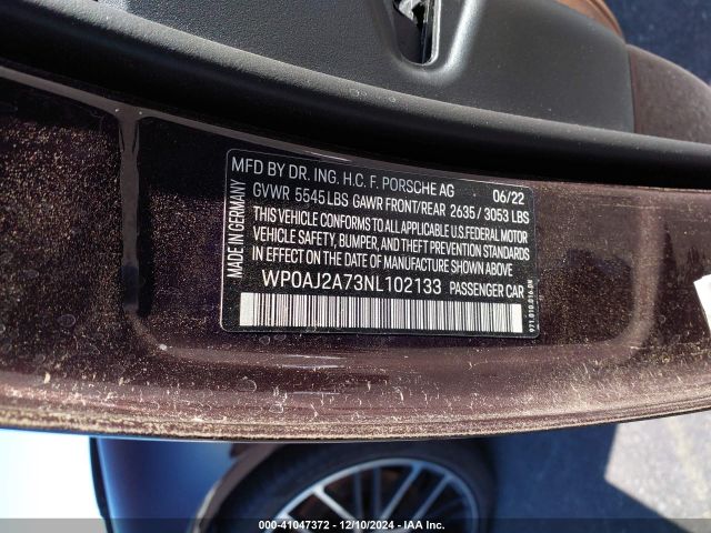 2022 PORSCHE PANAMERA WP0AJ2A73NL102133 Photo 8