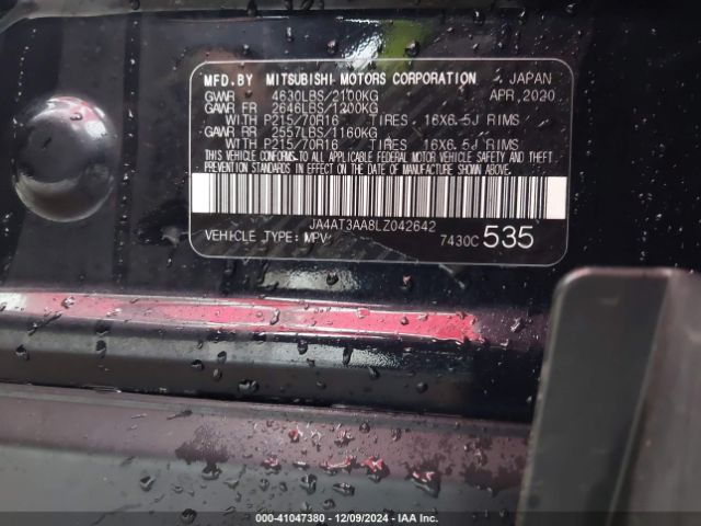 2020 MITSUBISHI ECLIPSE CROSS JA4AT3AA8LZ042642 Photo 8