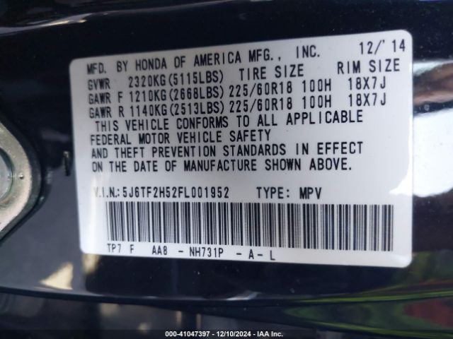 5J6TF2H52FL001952 Honda Crosstour Ex-l V6