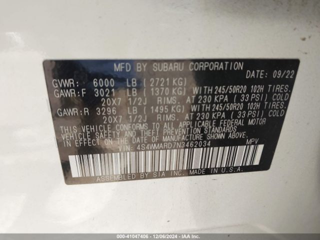 4S4WMARD7N3462034 Subaru Ascent Touring