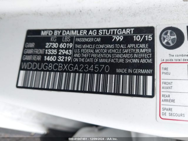 WDDUG8CBXGA234570 Mercedes-Benz S 550