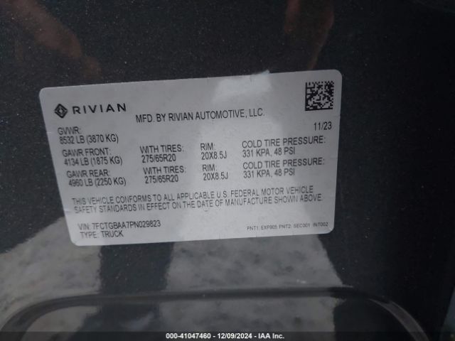 2023 RIVIAN R1T 7FCTGBAA7PN029823 Photo 8