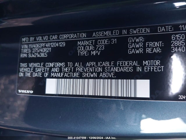 YV4062PF4R1204129 Volvo Xc90 B6 Ultimate Bright Theme 7-seater
