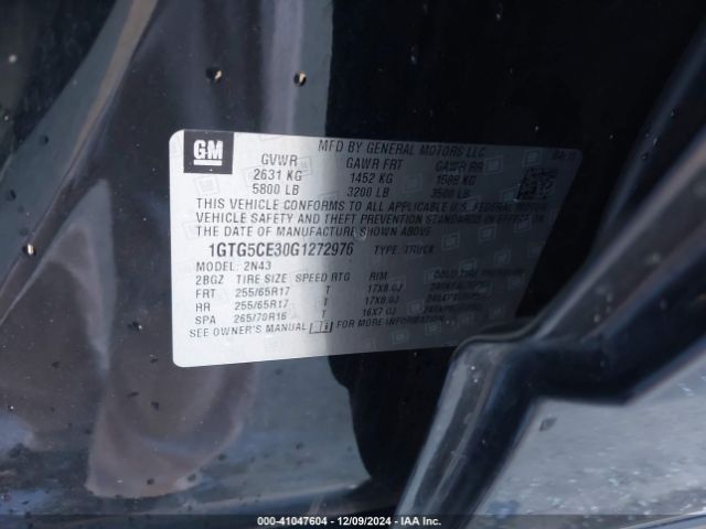 1GTG5CE30G1272976 GMC CANYON SLE