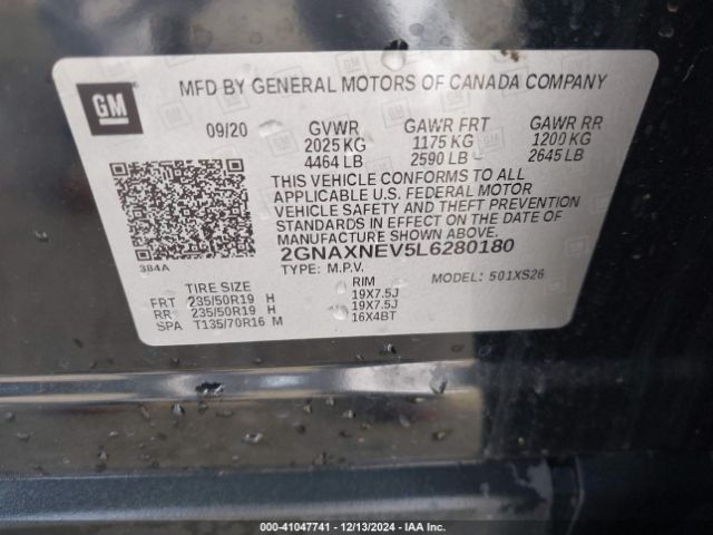 2020 CHEVROLET EQUINOX 2GNAXNEV5L6280180 Photo 8