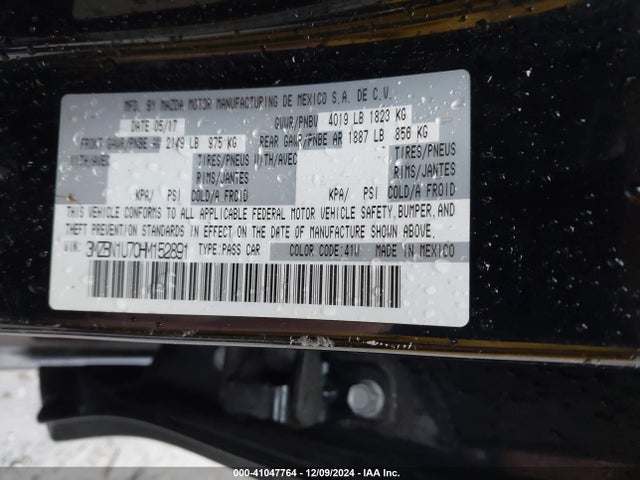 3MZBN1U70HM152891 Mazda Mazda3 Sport