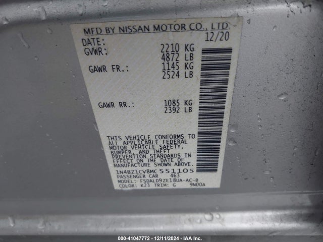 1N4BZ1CV8MC551105 Nissan Leaf Sv Plus 62 Kwh