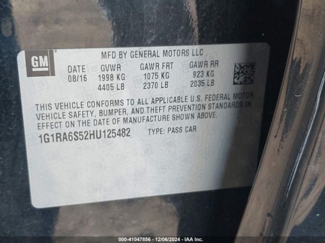 1G1RA6S52HU125482 Chevrolet VOLT LT