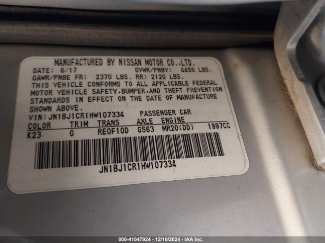 JN1BJ1CR1HW107334 Nissan Rogue Sport Sv