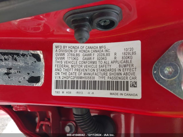 Honda Civic Sport 2021 2HGFC2F89MH505838 Image 9