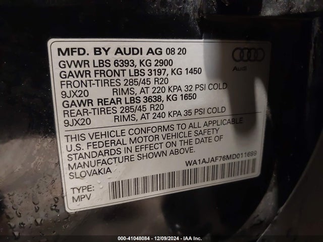 2021 AUDI Q7 WA1AJAF76MD011699 Photo 8
