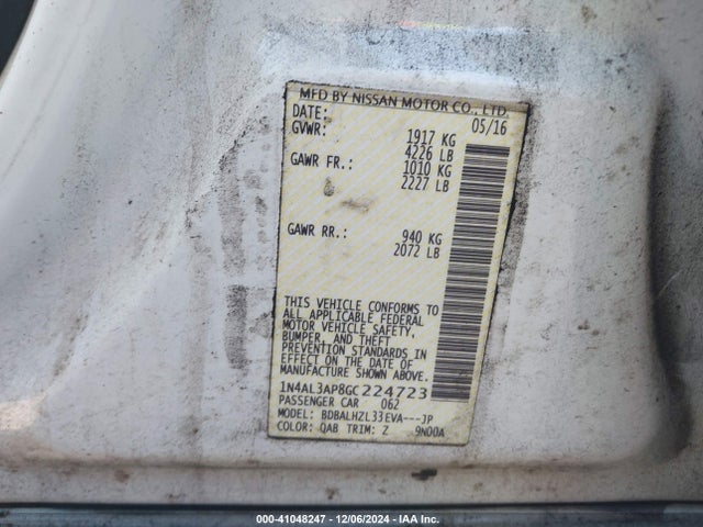 Nissan Altima 2.5 Sr 2016 1N4AL3AP8GC224723 Image 9