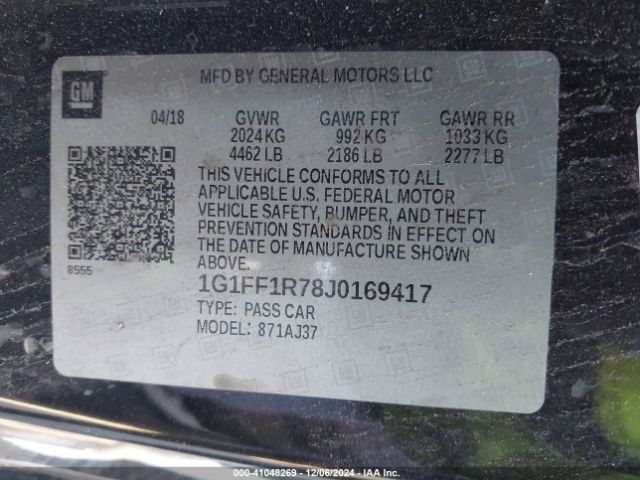 1G1FF1R78J0169417 Chevrolet Camaro 1ss
