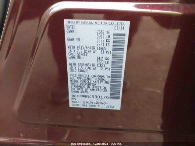 5N1AL0MM8EC530176 Infiniti QX60