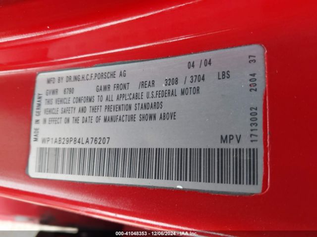 2004 PORSCHE CAYENNE WP1AB29P84LA76207 Photo 8