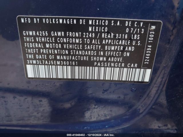 3VW3L7AJ5EM360161 Volkswagen Jetta 2.0l Tdi