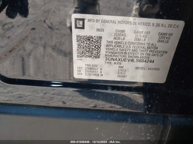 3GNAXUEV4LS684244 Chevrolet Equinox Awd Lt 1.5l Turbo