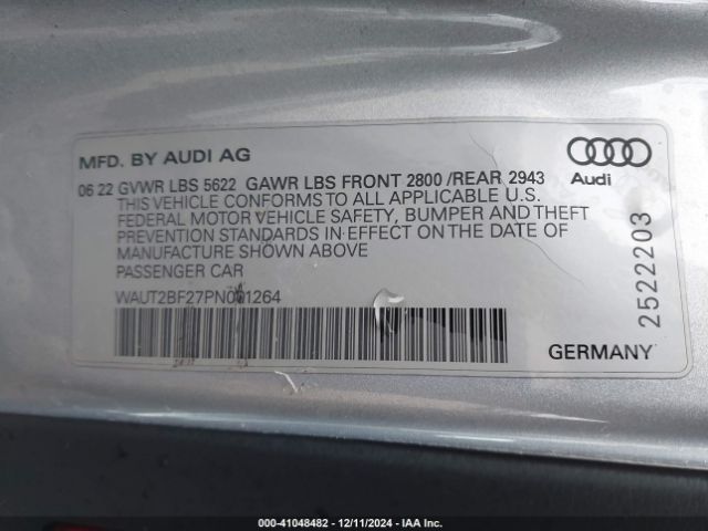2023 AUDI A7 SPORTBACK WAUT2BF27PN001264 Photo 8
