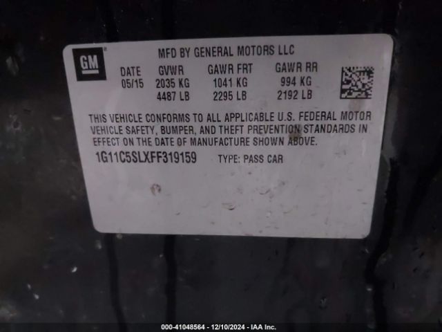 1G11C5SLXFF319159 Chevrolet MALIBU 1LT