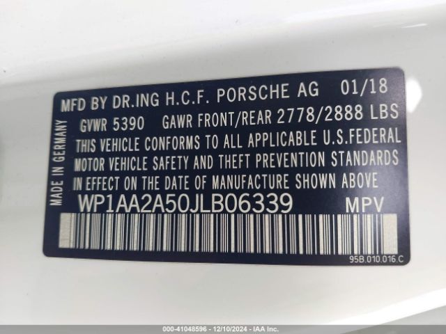 WP1AA2A50JLB06339 Porsche Macan