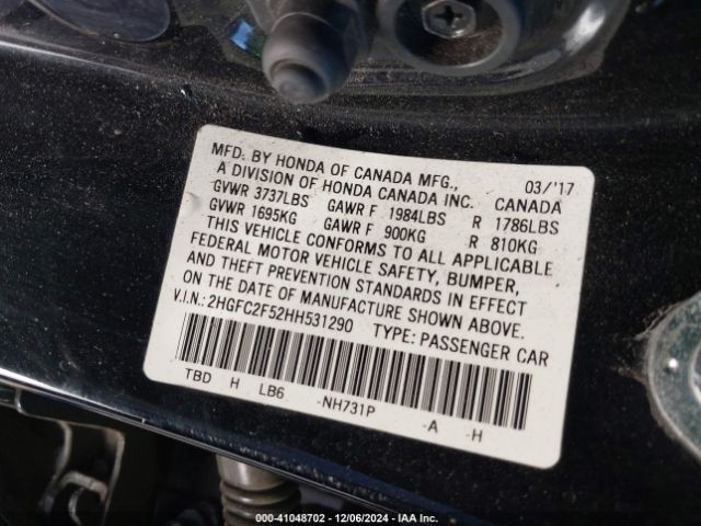 2HGFC2F52HH531290 Honda Civic Lx