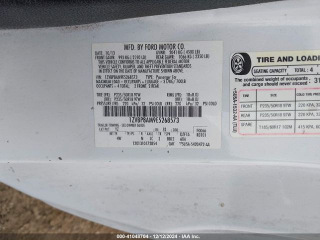 1ZVBP8AM9E5268573 Ford Mustang V6 Premium