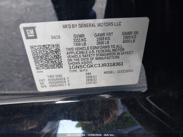 1GNSCGKC3JR318361 Chevrolet Suburban Ls